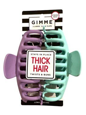 2 Gimme Large Claw Clips For Thick Hair Strong Hold Purple & Teal Long-Lasting